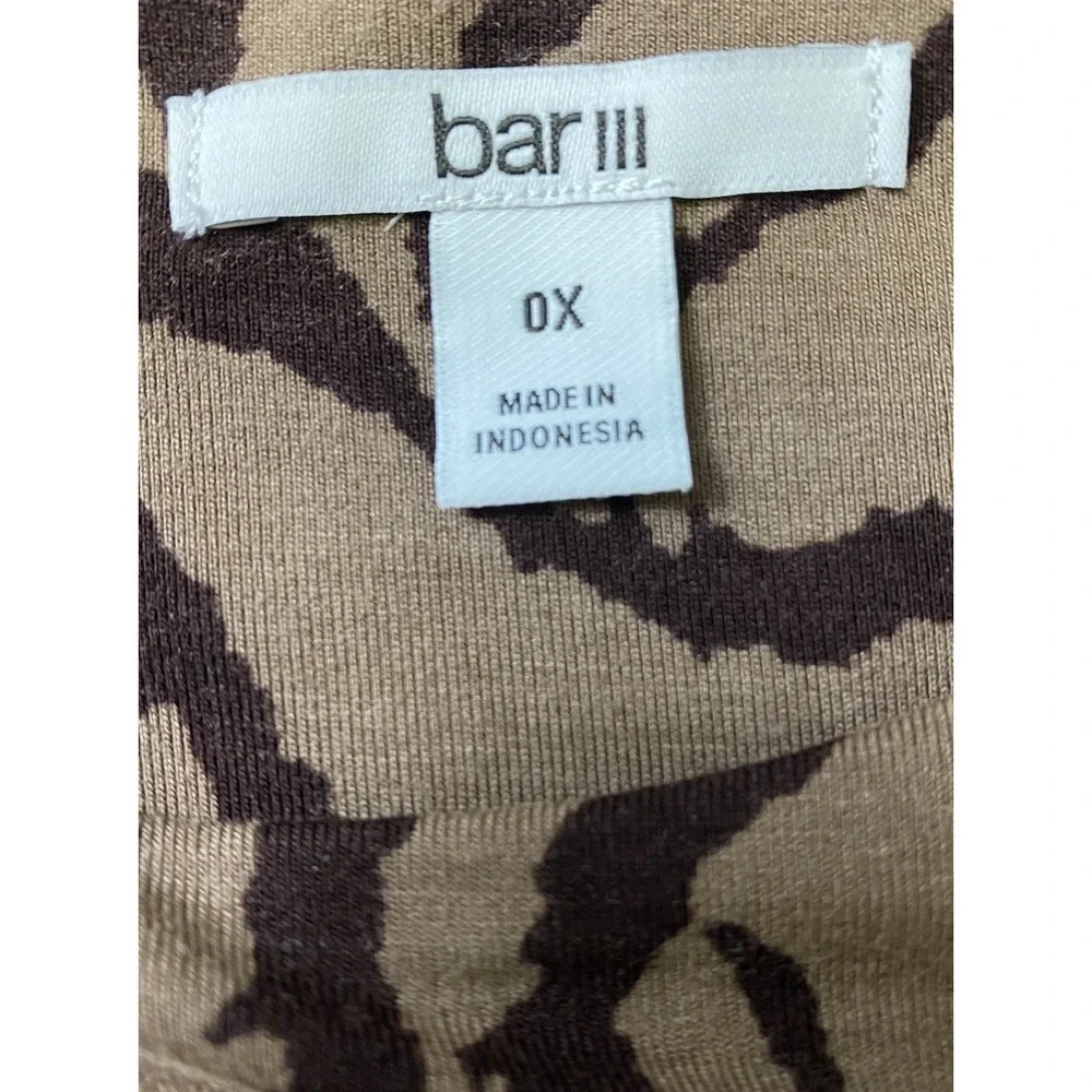Bar lll Women's Long Sleeve Animal Print Jersey Top Size OX - Picture 6 of 11